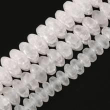 AB-Cuenta de cristal agrietado blanco mate para fabricación de joyas, cuentas de cuarzo sueltas, redondas, para pulseras DIY, 15 pulgadas, 6/8/10mm 2024 - compra barato