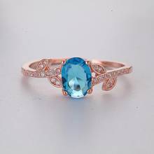 Blue Stone Rings for Women Wedding Engagement Gift Crystal Ring Rose Gold Ring Bague Femme Luxury Jewelry Anillos Mujer Z5D083 2024 - buy cheap