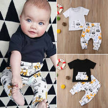 Pudcoco US Stock 2pcs Toddler Baby Boy Clothes Set T-shirt Top+Pants Trousers Outfit Kids Clothes Set Cotton 2024 - buy cheap