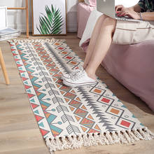 Hand Woven Carpet for Bedroom Living Room Bohemian Area Rug Decorative Cotton Linen Geometric Floor Mat With Tassels Home Decor 2024 - buy cheap