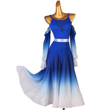 Novo vestido de concurso de dança de salão, vestido padrão de dança, personalização, azul 2024 - compre barato