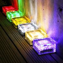 Outdoor Decorations Solar Lawn Garden Lights Decorative Brick Ice Cube LED Light for Pathway Driveway Backyard Patio Roof Deck 2024 - buy cheap