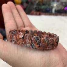 Leopardo jaspers grânulos de pedra pulseira natural gem pedra jóias pulseira para mulher para homem atacado! 2024 - compre barato