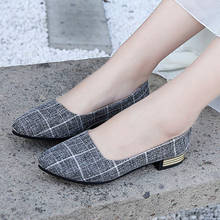 Shoes Woman Ladies Flats Shoes Ballet Gingham Pointed Toe Loafers Casual Singles Canvas Female Shoes Zapatos De Mujer #YY 2024 - buy cheap