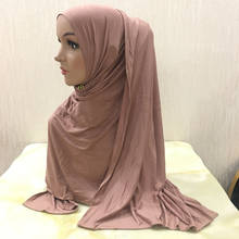 Может Палочки Цвета длинный шарф для мусульманки 170*70 см блеск Джерси-шарф 2024 - купить недорого