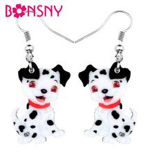 Bonsny Acrylic Anime Sweet Spotted Dog Earrings Drop Dangle Animal Pets Jewelry Festival Decoration Lady Girl Teen 2019 New Gift 2024 - buy cheap