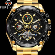 FORSINING Tourbillon Automatic Mechanical Men Wristwatch Military Sport Male Clock Top Brand Luxury Gold Classic Man Watch 6913 2024 - buy cheap