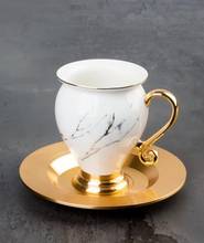 DOLBOVI Acar Porcelain Marble Pattern Gold Metal Dish cup Pad 9535 mug кружка coffee cup cup 2024 - buy cheap