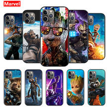 Marvel Avengers Super Hero Groot For Apple iPhone 12 11 XS Pro Max Mini XR X 8 7 6 6S Plus 5 SE 2020 Soft Black Phone Case 2024 - buy cheap
