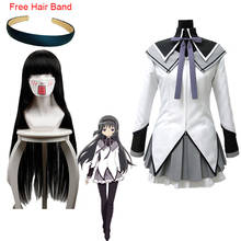 Disfraz de Puella Magi Madoka Magica Akemi Homura para mujer, traje de combate, peluca de Anime, medias, accesorios para la cabeza 2024 - compra barato