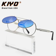 KIYO-gafas de sol redondas para hombre y mujer, lentes de sol de Metal Vintage de alta calidad, UV400, 3057A, novedad de 2020 2024 - compra barato