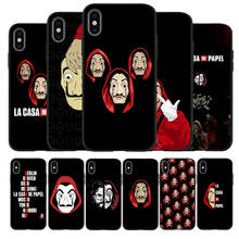 La Casa De Papel Money Heist Black TPU Silicone Soft Phone Case For iPhone 11 12 Pro X XR XS MAX 5 6 7 8 Plus SE 2020 2024 - buy cheap