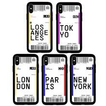 Город авиабилетов Нью-Йорк Лондон Париж Токио мягкий чехол для iphone 7 8 Plus 6 6s Plus X XS Max XR 11 Pro Max 5s чехол для телефона Funda Coque 2024 - купить недорого