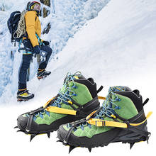 Crampones de tracción de hielo antideslizantes, 10 dientes, escalada al aire libre, zapatos para caminar en hielo, botas, empuñaduras, crampones de invierno 2024 - compra barato