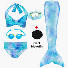 Bañador de cola de sirena con aleta para niños niñas, traje de baño, Bikini, disfraces de fiesta, Cosplay 2024 - compra barato