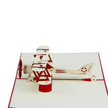 3D Airplane Model Laser Cut Pop Up Blank Holiday Happy Birthday Greeting Cards Gifts Post Cards Wishes Bulk 15.4x12.8cm 2024 - buy cheap