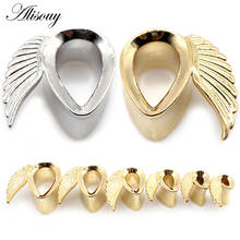 Alisouy 1pc Water Drop Wings Stainless Steel Hollow Ear Plugs Tunnel Expander Stretcher Gauges Earring Piercing Body Jewelry 2024 - buy cheap