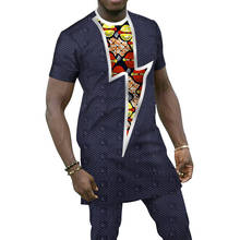 African Clothing African Clothes for Men Short Sleeve Dashiki Shirts Tops and Pants Bazin Riche Men African Pants Sets WYN656 2024 - buy cheap