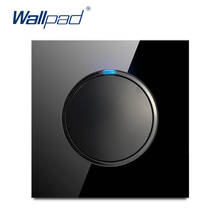 Wallpad New Arrival 1 Gang 1 Way Random Click Push Button Wall Light Switch With LED Indicator Crystal Glass Panel 16A 2024 - buy cheap