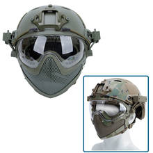 Casco táctico militar con máscara, accesorios de Airsoft para tiro de cara completa, casco de Paintball del ejército Cs, cascos de protección para caza 2024 - compra barato