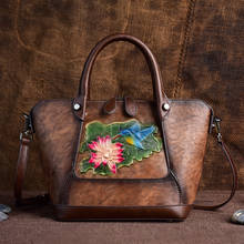Bolsa de ombro feminina de couro legítimo de alta qualidade, bolsa colorida de carteiro, bolsa feminina de couro natural vintage, bolsa com alça superior 2024 - compre barato