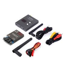 Transmissor av sem fio cor preta, 48 canais, 5.8g, 600mw, 5km, receptor branco, quatro hélices, modelos fpv, multicopter e rc 2024 - compre barato