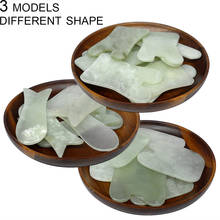 Placa de belleza para el cuerpo, placa Facial delgada de Jade Natural en forma de U y pez, tablero de raspado de Gua Sha, venta al por mayor, 12 Uds./lote 2024 - compra barato