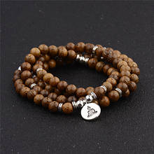 Charms Women Men 108 Beads Bracelet Yoga Sandalwood Wood Prayer Beaded Buddhist Buddha Rosary Bracelets Necklaces Unisex Jewelry 2024 - buy cheap