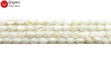 Qingmos Drop 5*7mm Natural White Sea Shell Loose Beads for Jewelry Making Necklace Bracelet Earring DIY Loose Strands 15'' l835 2024 - buy cheap