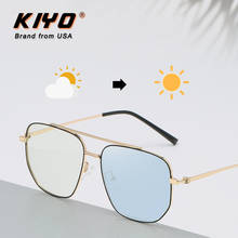 KIYO Brand 2020 New Women Men Square Anti-Blue Light Photochromic Sunglasses Metal Fashion Sun Glasses UV400 Driving Eyewear9655 2024 - buy cheap