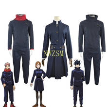 Conjunto de fantasia de cosplay de juadersu kaisen, conjunto e acessórios de cabeça para cosplay de juaderência kaisen, itadori, yuji, kugisaki, nobar, fushigro, megumi 2024 - compre barato