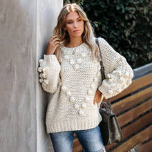 Chic New Fall Winter Sweaters Women O-neck Solid loved Ball of yarn Knitted Sweater Pullover Fashion Sweater Female Loose Casual 2024 - купить недорого