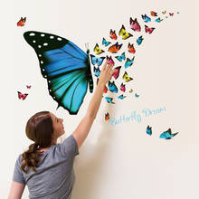 MAMALOOK DIY большие наклейки на стену с бабочками домашний декор для гостиной стены художественное украшение дома виниловые Съемные наклейки для плакатов 2024 - купить недорого