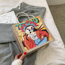 Bolso tipo cubeta con estampado de dibujos animados para mujer, bolsa de mano pequeña de alta calidad, de diseñador, de gran capacidad, informal 2024 - compra barato
