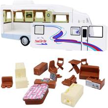 7.6 inch Cool Mini Motorhome Toy Die-cast Pullback Recreational Vehicle Pull Back RV with DIY Holiday Camper Van Model for Kids 2024 - buy cheap