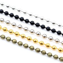 5 Meters/lot 1.5mm 2.0mm 2.4mm Gold Bronze Silver Plated  5 Colors Ball Beads Chain Necklace Beaded DIY Jewelry Findings 2024 - buy cheap