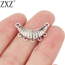 ZXZ 20pcs Tibetan Silver Crescent Moon Connector Charms Pendants for Jewellery Making Findings 26x10mm 2024 - buy cheap