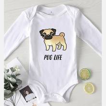 Fall Clothes for Toddler Girls Baby Boy Outfit Babies Jumpsuit Autumn Newborn Girl Clothing Rompers Printing Pug Life 2024 - buy cheap