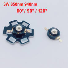 Emissor de leds de alta potência 3w, 5-50 peças câmera cctv diodo ir para segurança preto leds 850nm 940nm 60 90 120 graus 3w 700ma