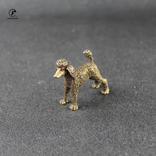 Estatua de perro Feng Shui de cobre puro, adorno de bronce de pie, figuritas de caniche, adornos de escritorio de la suerte, accesorios de decoración del hogar 2024 - compra barato