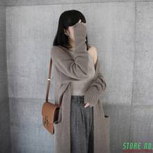 New 2020 Autumn Winter Minimalist Solid Color Casual Long Cardigans Korean Style Fashionable Women's Sweaters 2024 - buy cheap