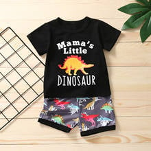 Toddler Kids Baby Boys Sets Summer Lovely Cartoon Dinosaur Letter T-shirt Tops +dinosaur Short Sets Fashion Baby Boy Clothes 2024 - buy cheap