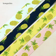 Kewgarden DIY Bowknot Hair Accessories Handmade Tape Printed Pineapple Fabric Layering Cloth Ribbon 1.5" 1" 40 25 10mm 10 Meters 2024 - buy cheap