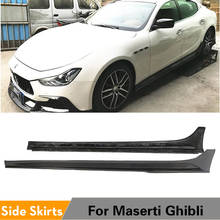 Car Side Bumper For Maserati Ghibli Base S S Q4 4 Door Sedan 2014 2015 2016 Carbon Fiber Side Skirts Extensions Bumper Lip 2024 - buy cheap