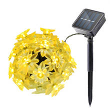 Led multicolorido para áreas externas, 50 luzes para jardim, à prova d'água, iluminação para casa, quintal, natal, flor de lótus, fadas 2024 - compre barato