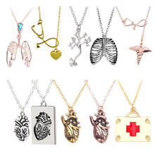 Medical Jewelry Heart Stethoscope Lungs Rib First Aid Kit Neurology Organs Anatomy Necklace Doctor Nurse Graduation Medical Gift 2024 - buy cheap