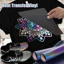 Rainbow Reflective Lettering Adhesive  Film  Heat Transfer  Vinyl Film  T-shirt Pattern   Clothing Hat Bag Vinyl DIY Decorative 2024 - buy cheap