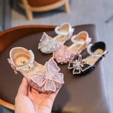 Summer Girls Sandals Fashion Sequins Rhinestone Bow Children's Shoes For Party Dance Baby Girl Flat Heel Sandals 2024 - buy cheap