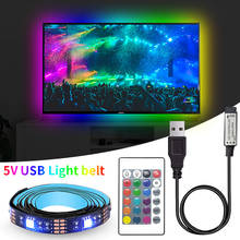 Tira de led rgb 5050, cc 5v, usb, luz flexível, 1m, 2m, 3m, 5m, branca, quente, para iluminação de fundo de tv, luz noturna 2024 - compre barato