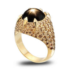 Новое поступление 2019, большие овальные кольца с черными кристаллами для женщин и девушек, модные ювелирные изделия для свадебной вечеринки, подарки, Прямая поставка 2024 - купить недорого